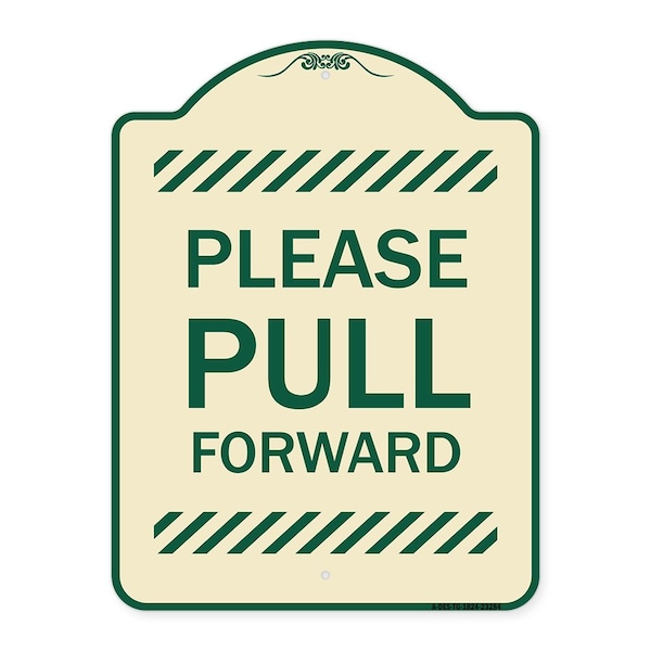 Please Pull Forward Heavy-Gauge Aluminum Architectural Sign, 24" x 18", TG-1824-23284